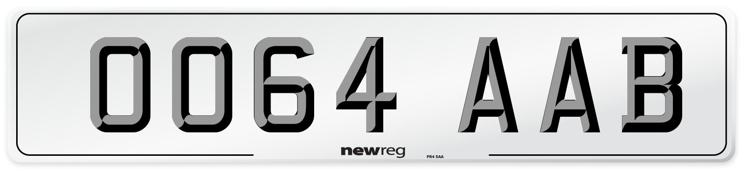 OO64 AAB Number Plate from New Reg